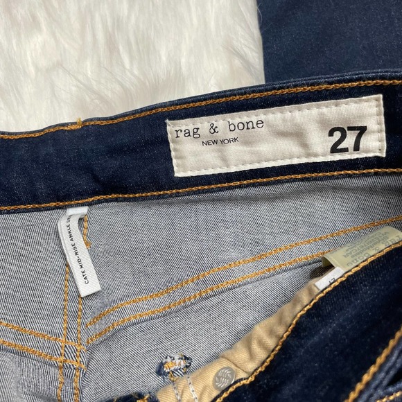 Rag & Bone Skinny Jeans Cate Mid-Rise in Dark Wash Carmen size 27 - Picture 3 of 5